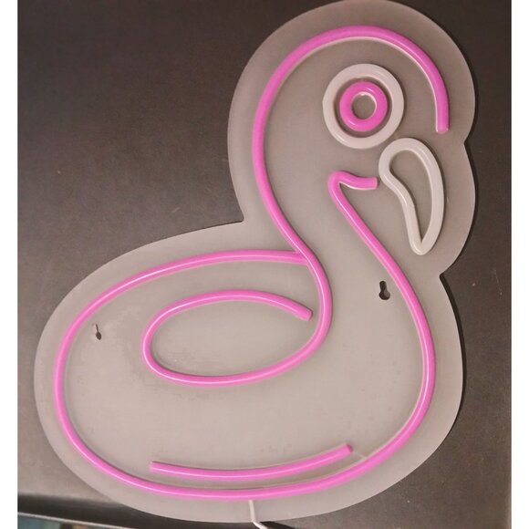 Pink Flamingo Neon Light Wall Sign Pool Float Outdoor LED USB Patio Beach House - Picture 1 of 13
